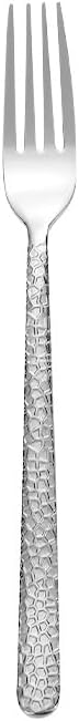 Silverware Flatware Set, 1/4/6/8/10/12 Pieces Hammered Stainless Steel Fork Cutlery Household Main Fork Fruit Steak Fork Salad Fork(12 Pieces)