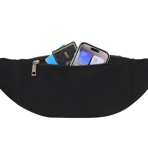 Sac Banane, Sac à la Taille Ceinture de Course Homme Femme Sacoche Banane Etanche Réglable pour Cyclisme Gym Balade Escalade Voyage Randonnée Vacances (Noir) – vue 3