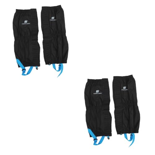 ifundom 2 Pares - Almohadillas Polainas De Zapatos para Caminar Protector Polainas para Caminar En El Tobillo Nieve Cubrir Black Tela Impermeable De Terciopelo 70d