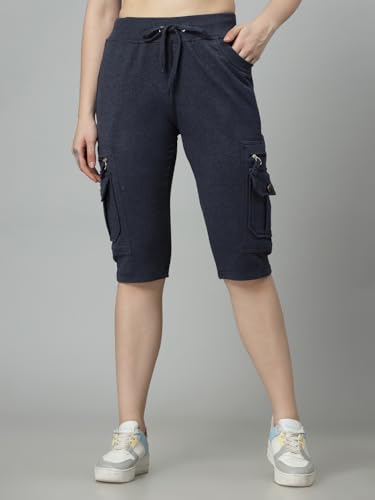 Image of UZARUS Womens Cargo Capri Shorts with 9 Pockets