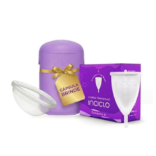 Kit Menstrual Inciclo | Coletor Menstrual Modelo Teen + Disco Menstrual Tamanho Único + Cápsula Esterilizadora | Solução Completa para sua Menstruação | Da Primeira Menstruação até 19 anos | Iniciantes | Silicone Médico Hipoalergênico | Proteção por 12h | Inciclo