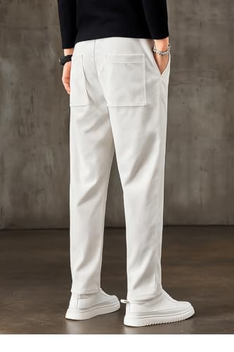 Image of Samfor Men's Comfortable Corduroy Pants | Relaxed Fit Stretch Waist Trousers for Everyday Wear