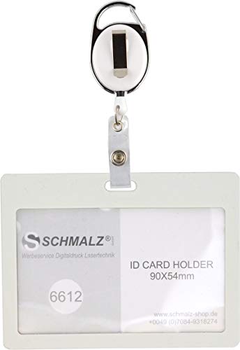 Porte-badge horizontal Tulla avec cordon rétractable blanc anti-perte - 2