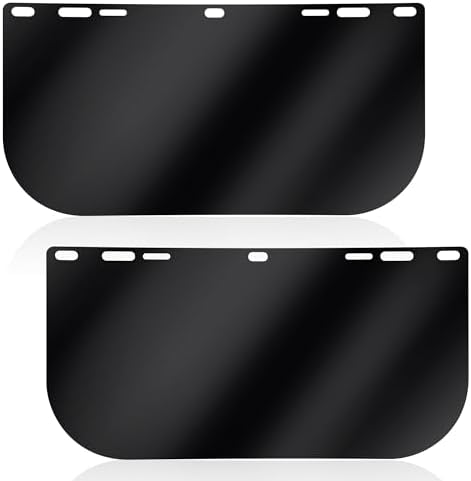 Feekoon 2 Pack Face Shield Replacement Lens, 15.5'' x 8'' Tinted Full Face Shield Compatible with Hobart 770580, Protective Safety Visor Replacement for Welding, Grinding, DIY, Cosplay Helmet
