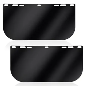 Feekoon 2 Pack Face Shield Replacement Lens, 15.5'' x 8'' Tinted Full Face Shield Compatible with Hobart 770580, Protective Safety Visor Replacement for Welding, Grinding, DIY, Cosplay Helmet