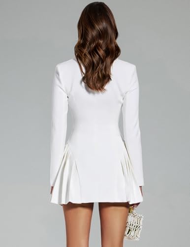 BELLA BARNETT V-Neck Blazer Dress Mini Business Dress Long Sleeve Dress Sexy Outfit for Women2