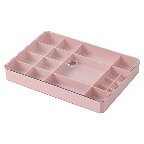 Preisvergleich Produktbild feidou Einfache Tragbare Schmuckaufbewahrung Box Transparent Haushalt Staubdicht Ohrringe Halskette Ohr Nägel Große Kapazität Schmuck Finishing Box rosa