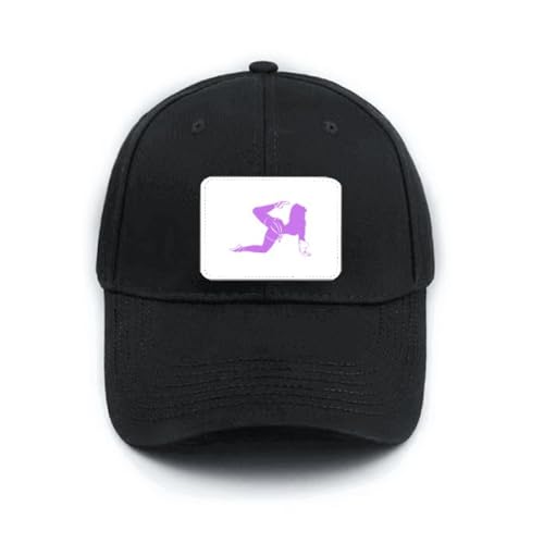 Casquette de baseball broderie femme dansante chapeau noir ajustable au design minimaliste