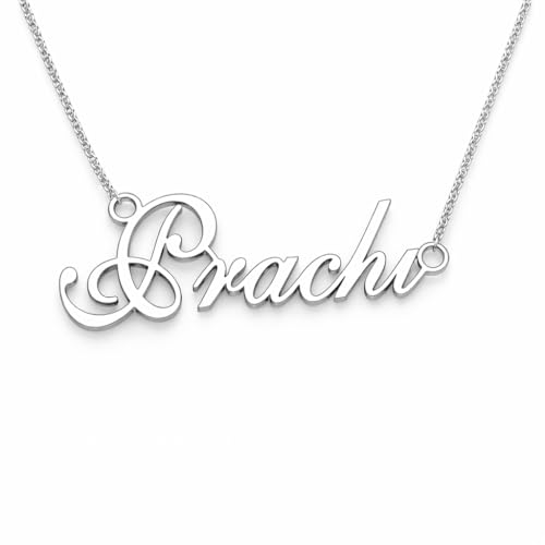 Image of Prachi Cursive Gold & Silver Name Pendant Necklace, Best Jewelry Gift for Girls.