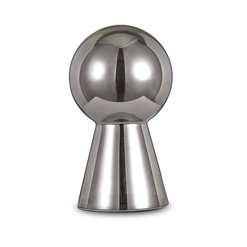 Ideal Lux Lampe à Poser Birillo Verre fumé et Base en Acier chromé