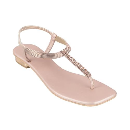 Image of Mochi Women Synthetic Flat Beaded Fashion Sandal