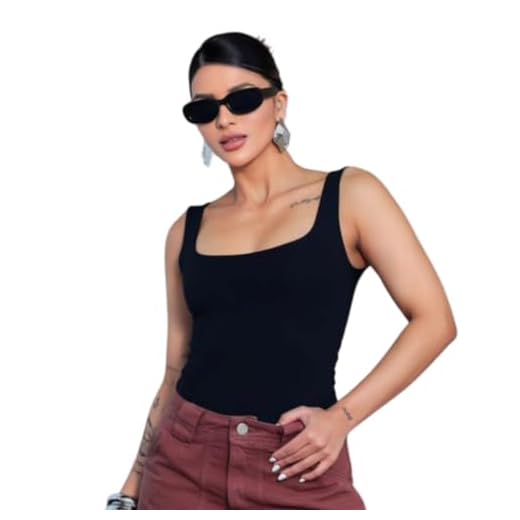 Body Feminino Algodão 96% com Forro Regata collant – Gola Alta Confortável, Não Marca, Respirável – Básico e Versátil - YASDA (BR, Alfa, P, Regular, PRETO)