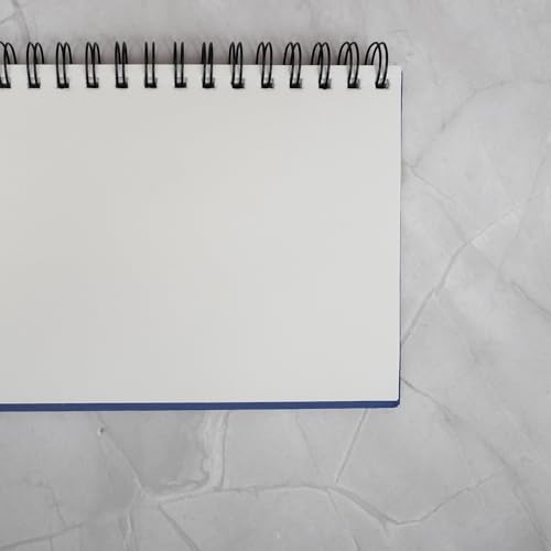 Image of NOTEHOUSE A5 Portrait Spiral Sketchbook (14x21 cm) | 96 Unruled White Thick Pages | Professional Drawing Notebook | Blue Hard Cover Art Book for Artists & Students