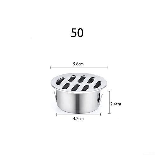 Runder Bodenablauf aus Edelstahl, Tropfgitter, Anti-Verstopfungsfilter, Haushaltsgerät für Balkon, Hof, Bodenablauf für Dach, Terrasse, Außengarten (ø 50 mm)