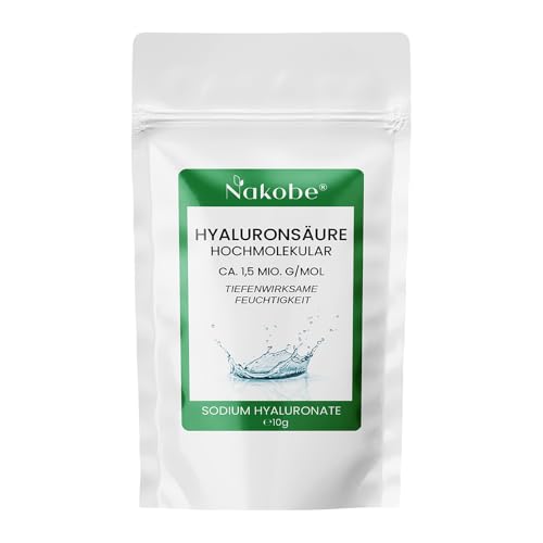 Hyaluronsäure hochmolekular Pulver 10 g | Feuchtigkeitsspendender Film für die Hautbarriere