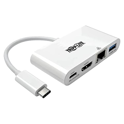 Tripp Lite U444-06N-HGU-C USB-C (Type-C) to HDMI Adapter with USB-A, USB-C PD Charging and Gigabit Ethernet, USB 3.1 Gen 1, Thunderbolt 3 Compatible, 1080p Cover