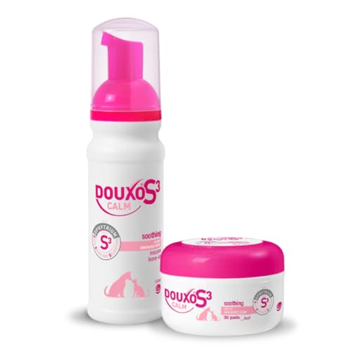 DOUXO S3 Itch Relief Bundle – CALM Mousse 150ml & 30 CALM Pads for Cats and Dogs – Clinically Proven, Vet Recommended – Soothes Itchy, Irritated, Sensitive Skin – Hypoallergenic