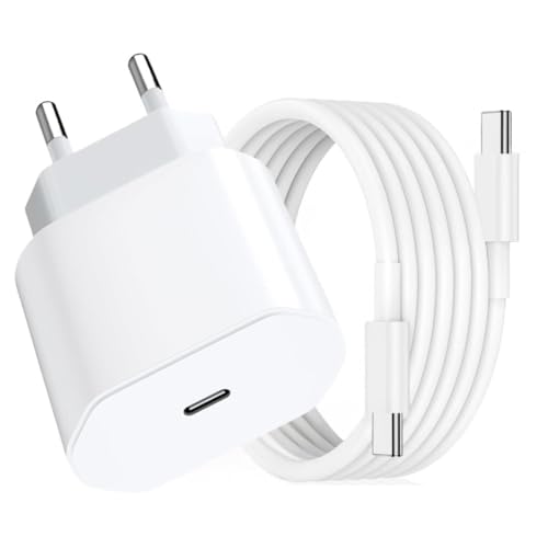 Cargador Carga Rapida para iPhone, 20W Cargador USB C con 1M Cable USB C, Enchufe USB C 20W para iPhone 17/17 Pro/17 Pro Max/16 15, para Galaxy S24/S23/S22, para Pixel 9/8/7, USBC Carga Rapido