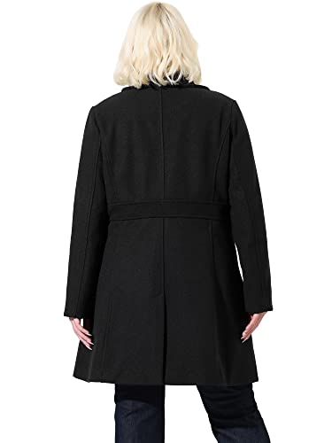 Agnes Orinda Plus Size Peacoat for Women Winter Notched Lapel Single Breasted Elegant Long Trench Coats Jacket4