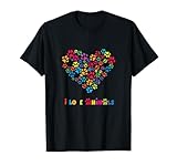 Photo Gallery simpatico design colorato con cuore i love my cat dog animal paws maglietta Photo Gallery simpatico design colorato con cuore i love my cat dog animal paws maglietta