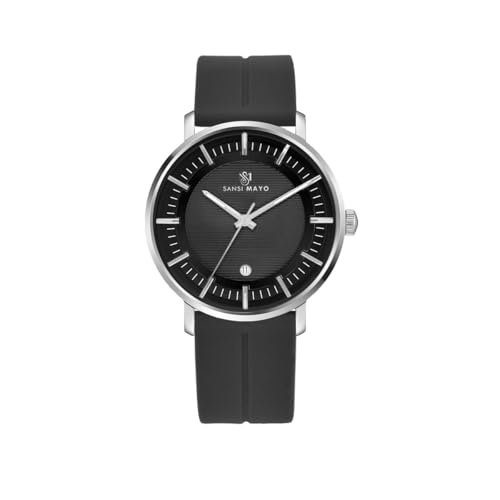 Image of SANSI MAYO Analog Watch for Men with Silicone Band | Magnetic Lock Strap | Japanese Quartz Movement | Water Resistant | Formal & Casual Wristwatch Gift
