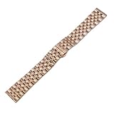 HuanJ Cinturino For Orologio In Acciaio Inossidabile Massiccio 316L Da 12 Mm, 14, 16, 18, 19, 20, 21, 22, 23, 24, Con Chiusura A Farfalla, Accessori For Cinturini(Rose Gold,16mm)