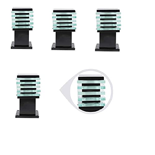 Image of Areezo Waterproof Outdoor Gate Light for Main Gate Pillar - Modern LED /Holder Based Lamp for Home, Garden & Balcony (Pack of 4, Ice Cube Black)