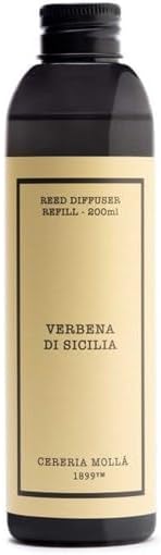 Cereria Molla - Premium Diffuser Refill (Ivory, 6.7 fl oz - 200 ml, Verbena di Sicilia)