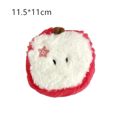 App1e Shape Coin Purse Cartoon Plush Bag Pendant Earphone Bag Lipstick Data Cable Storage Bag(Green)2