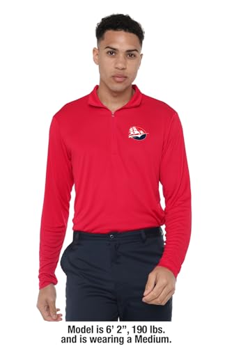 Official NCAA Collegiate Men's Active Sport Quarter Zip Pullover, Left Chest Logo Charcoal Collection3