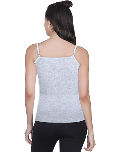 Image of DChica Essentials Padded Camisole Bra for Women, Sleeveless Undershirts Cami Vest with Adjustable Straps, Cotton Camisole Tank Top /Innerwear for Women Solid Pattern