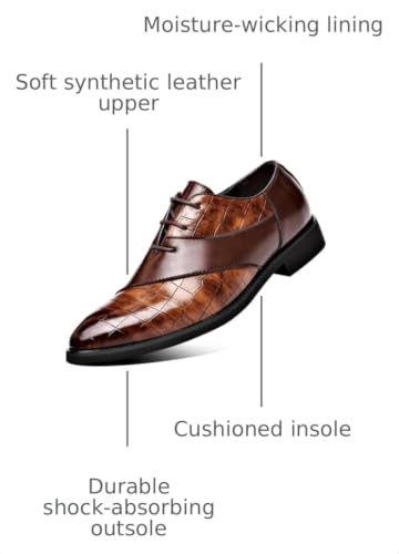 Image of Men's Classic Modern Dress Oxfords Shoes Business Formal Derby
