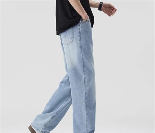 Mens Jeans Spring Summer Straight Leg Denim Pants Loose Wide Leg Streetwear Casual Fashionable4