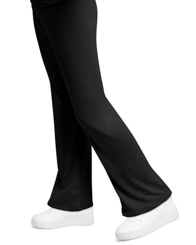 Beat Street Girls Flare Leggings - 3 Pack Athletic Kids Fold Over Waist Bell Bottom Pants for Yoga, Dance - Made in USA3