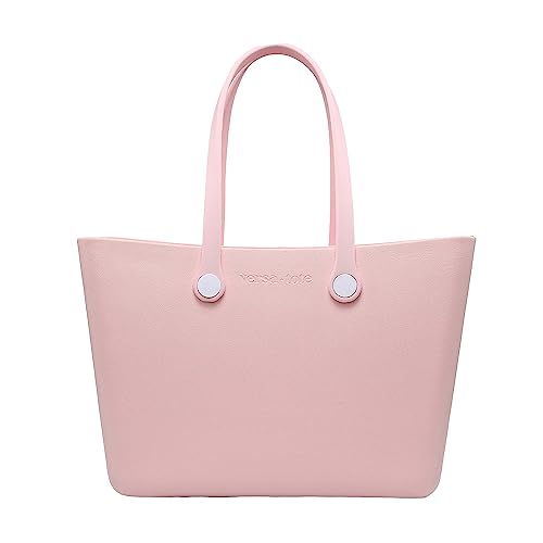 JEN & CO. Carrie Ethylene Vinyl Acetate Waterproof Versa-Tote, Pale Pink