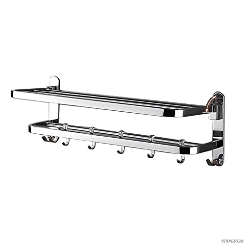 Support de rail de porte-serviettes de bain pliable mural en acier inoxydable LiChA