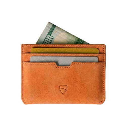 Image of Vaultskin MOORGATE Slim Card Holder - Minimalist Leather Wallet with RFID Blocking, Front Pocket Credit Card Case for Men & Women