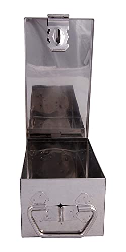 Image of Stainless Steel Storage Box, Cash Box, Pooja Peti, Organizer, Vanity Storage Box, Jewellery Safe Bank Locker, Cash Box With Handicrafts Digital Meena Kari Design (Silver, 10.2 Inch)