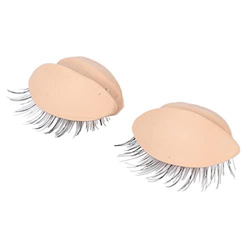 Uxsiya Mannequin Head Eyelids, Eyelash Grafting Practice 3 works Silicone Eyelids with Eyelashes Replaceable for Salon(color) - Image 2