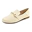 Beige Vegan Leather Golden Buckle