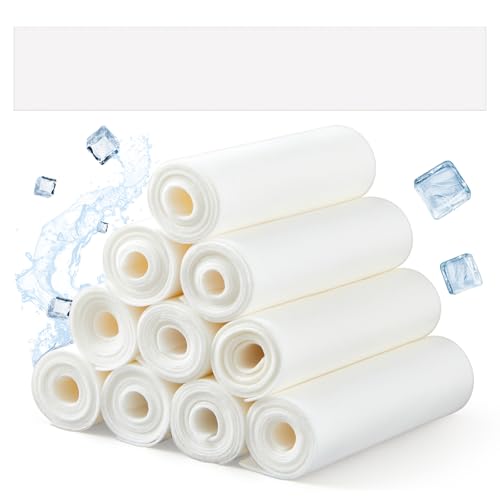 Toulite Cool Ice Silk Bra Liners for Sweat 10 Pcs 3 Layer Medium Washable Rectangle Cool Ice Silk Under Breasts Pads for Women Absorb Sweating, 18 x 3 Inches White for Summer