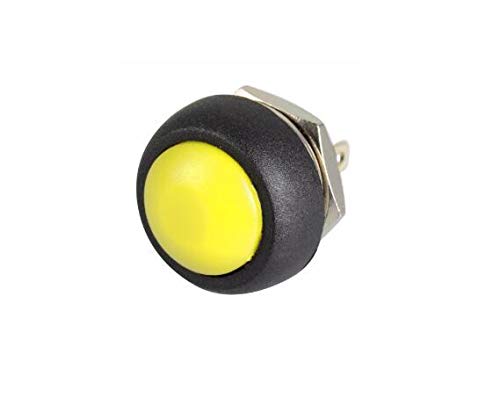 Interrupteur PBS-33b jaune étanche 12mm lot de 2 boutons poussoirs momentanés