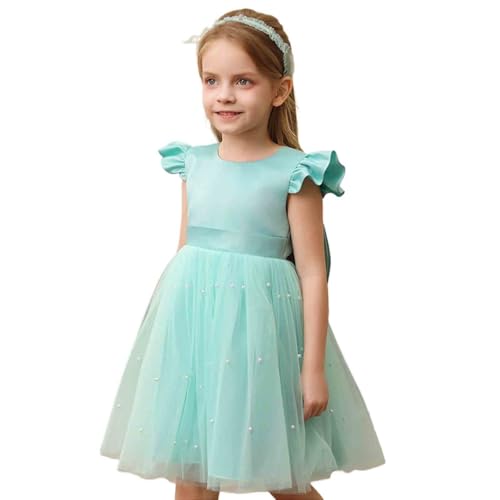 Robe de princesse douce pour fille en maille fine et tulle vaporeux