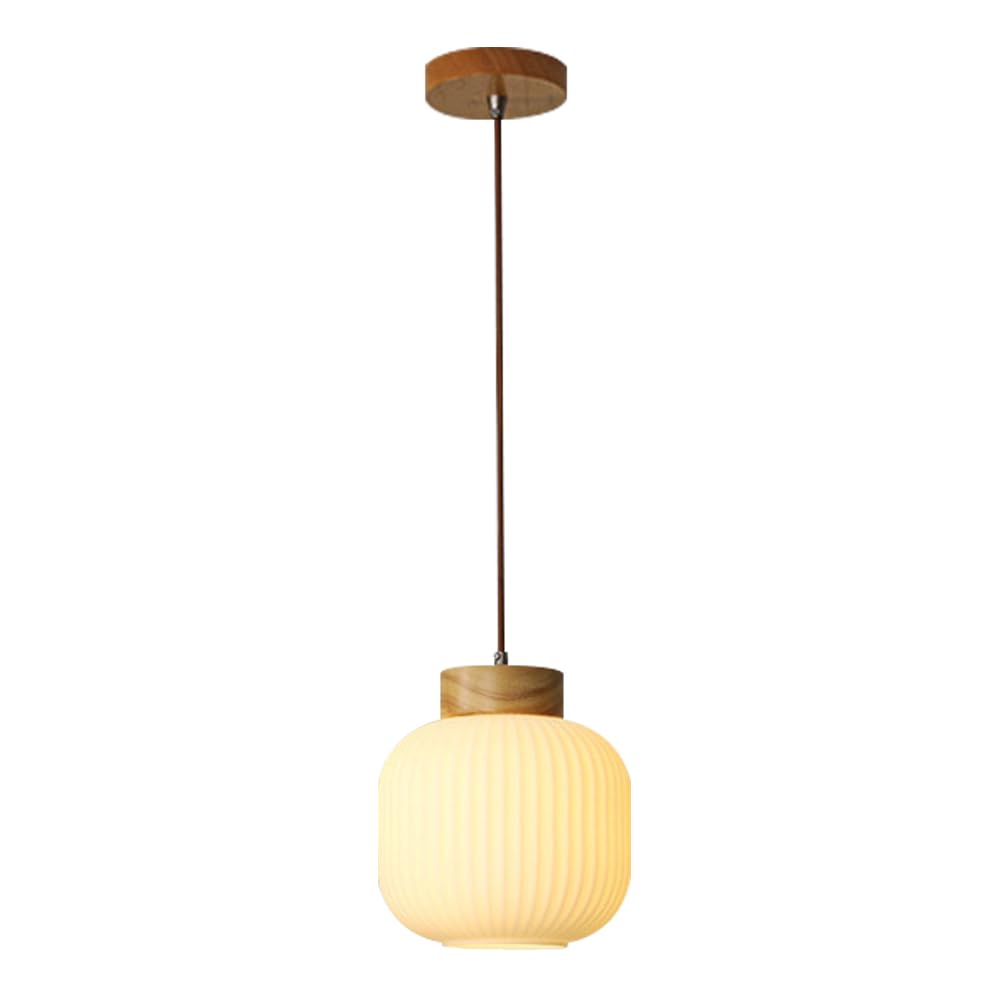 ZGDHWCR Creative Striped Glass Hanging Lamp, Nordic Minimalist Style Pendant Light, E26 Light Source Flush Mount Chandelier, Restaurant Living Room Balcony Decoration Light Fixtures