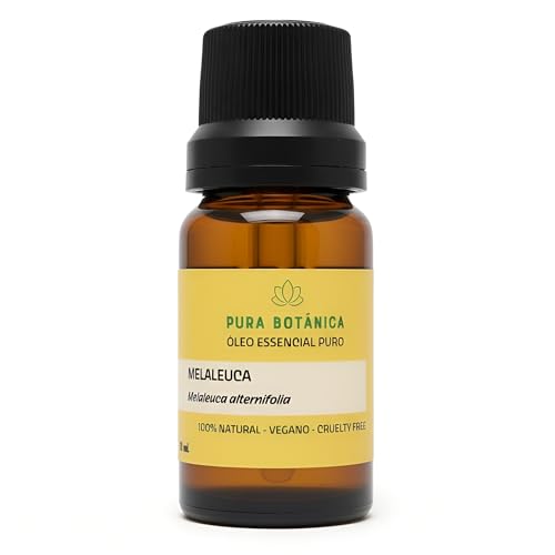 Óleo Essencial de Melaleuca (Melaleuca alternifolia) 100% Puro e Natural – Ideal para Aromaterapia, Pele e Difusor – Pura Botânica 10 mL
