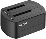 MAIWO Station d'accueil externe avec clone hors ligne pour 2,5/3.5" SATA HDD/SSD, 5Gbps avec UASP, 48TB Capacité, Dual Bay USB 3.0 à SATA Duplicateur d'adaptateur