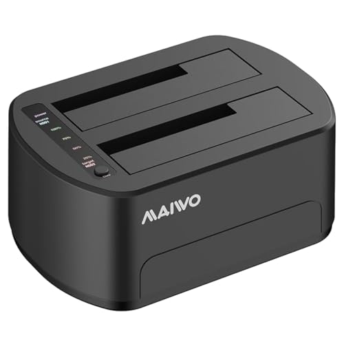 MAIWO External Hard Drive Docking Station with Offline Clone for 2.5/3.5 SATA HDD/SSD, 5Gbps with UASP, 48TB Capacity, Dual Bay USB 3.0 to SATA Adapter Duplicator