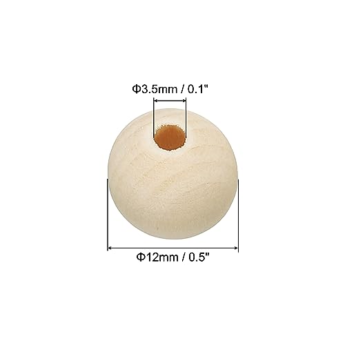 PATIKIL 12mm Natural Wood Beads - Image 2