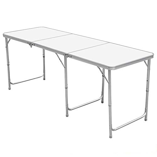 Nestling® 180 x 60cm 6FT Aluminium Portable Trestle Camping Picnic Dining Folding Table Outdoor