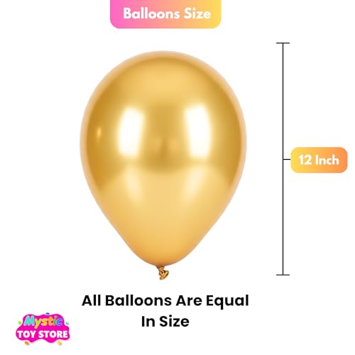 Image of 50 Pcs Pink Gold White Metallic Chrome Balloons for Birthday Decoration Items Anniversary Baby Shower Boys Girls Kids Year With Latex Transparent Metallic Balloon Happy Birthday Decoration Kit Combo